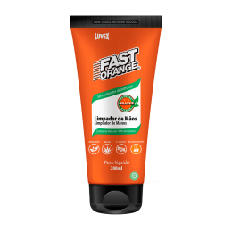 Sabonete Desengraxante Esfoliante Limpa Mãos Biodegradável Fast Orange Bisnaga 200ml - Luvex