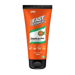 Sabonete Desengraxante Esfoliante Limpa Mãos Biodegradável Fast Orange Bisnaga 200ml - Luvex